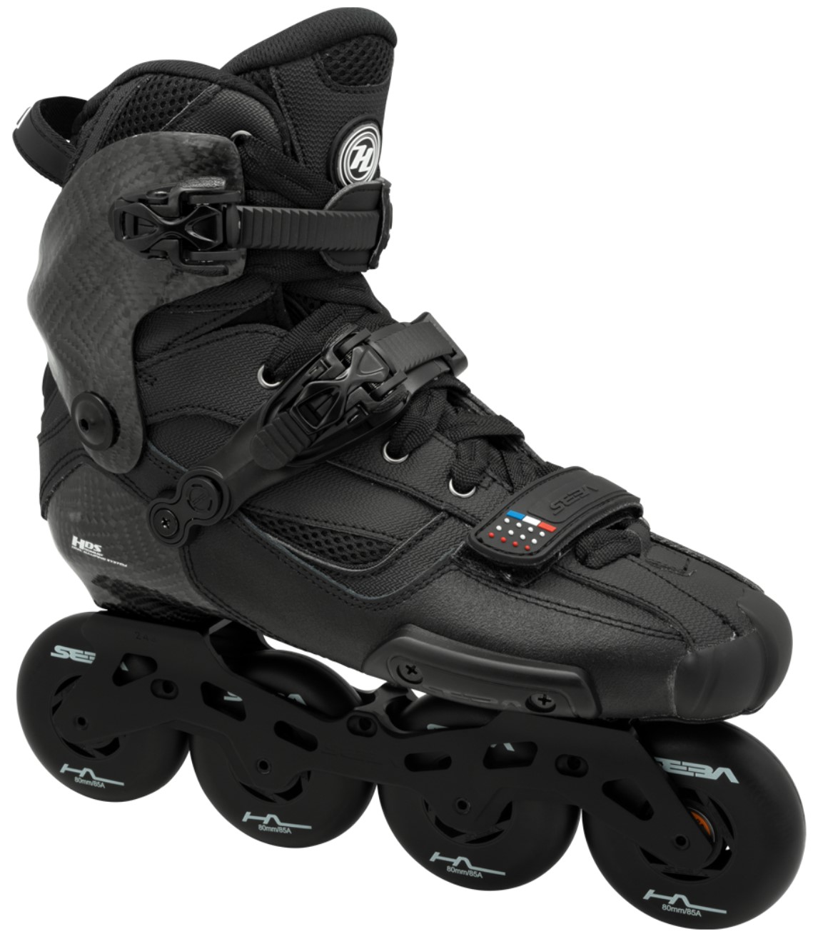 inline skate Seba High Light Carbon Pro Black with black Seba HL wheels